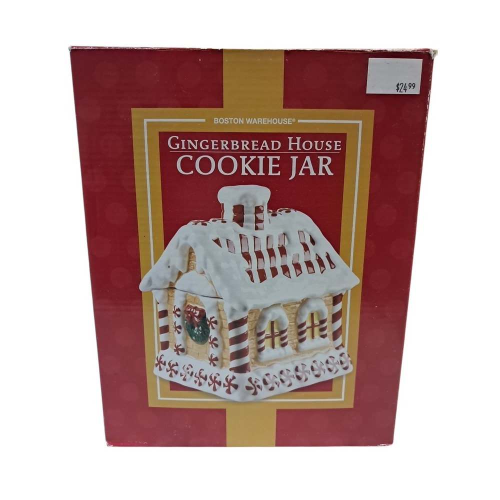Vntg Boston Warehouse Trading Corp 2007 Gingerbread House Christmas Cookie Jar